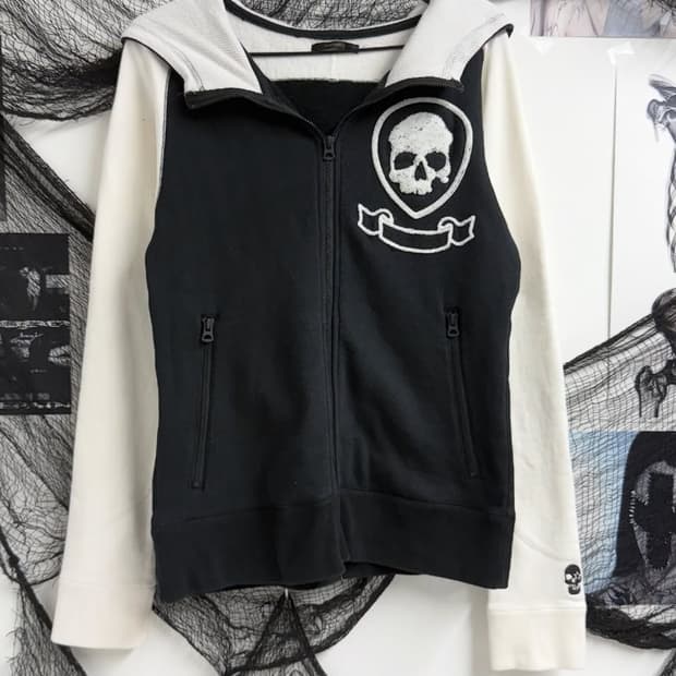 해골 고스펑크 후드집업