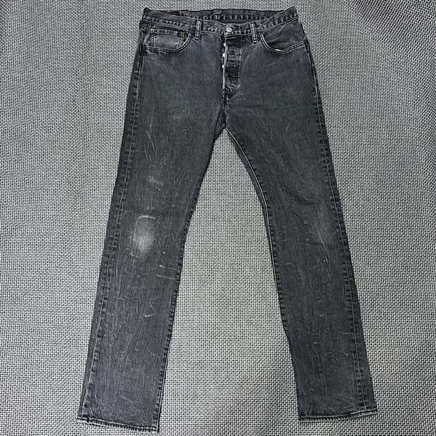빈티지 리바이스 501 블랙 데님 팬츠