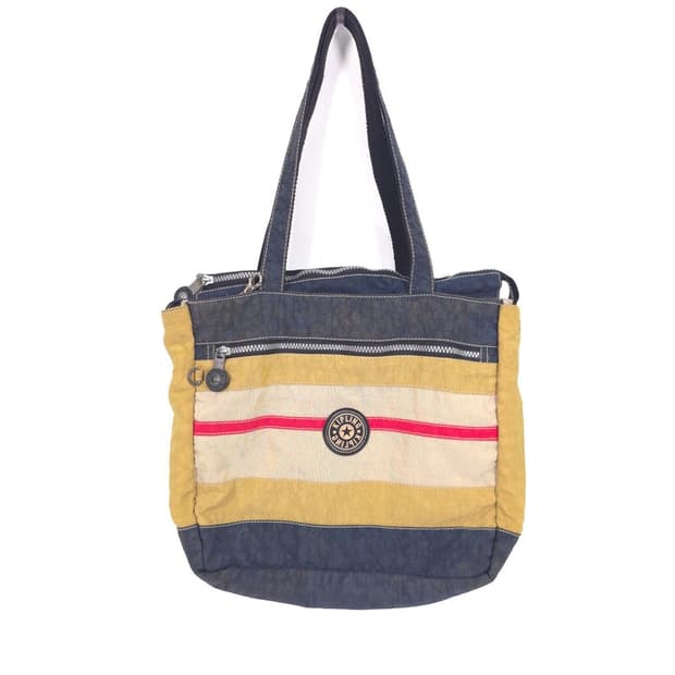 kipling 머스타드 네이비 배색 나일론 숄더백
