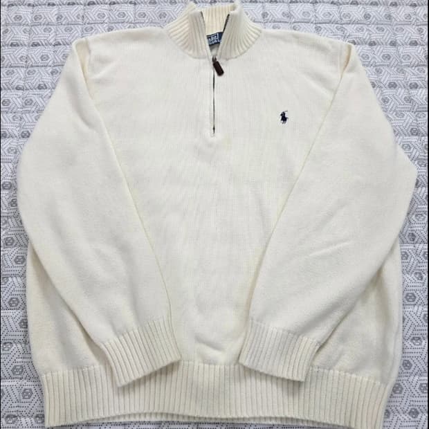 폴로 랄프로렌 남성 반집업 니트 100