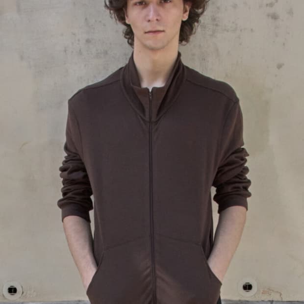 mudule neck zip (brown) 1 사이즈