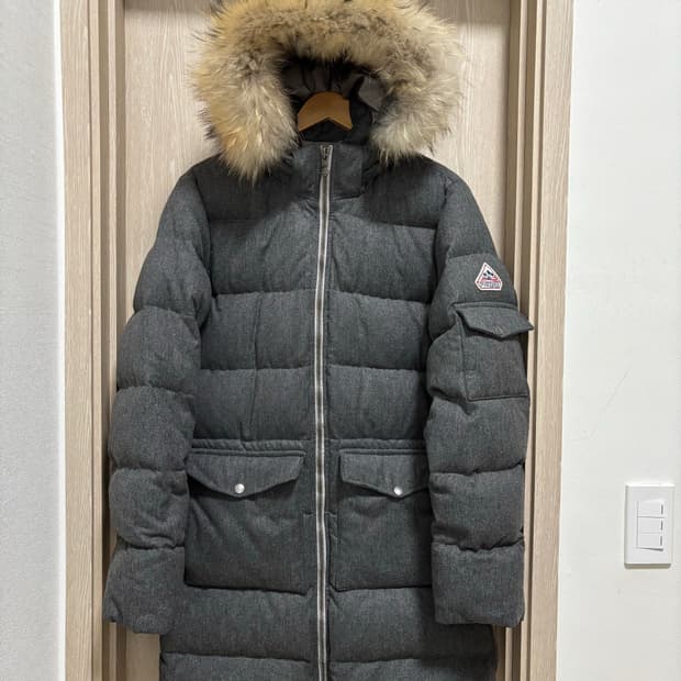 피레넥스 라쿤퍼 다운 패딩S/그레이