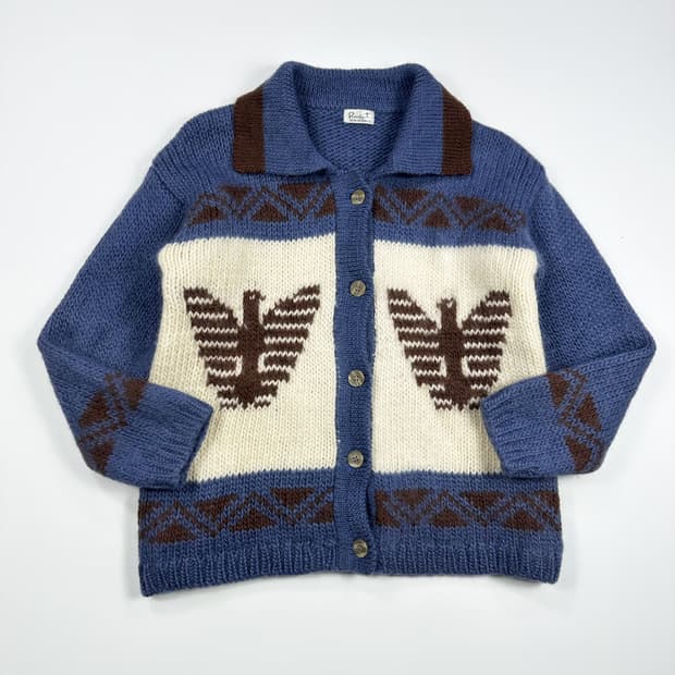 JPN 재팬빈티지 썬더버드 울 코위찬 니트 가디건 여성M