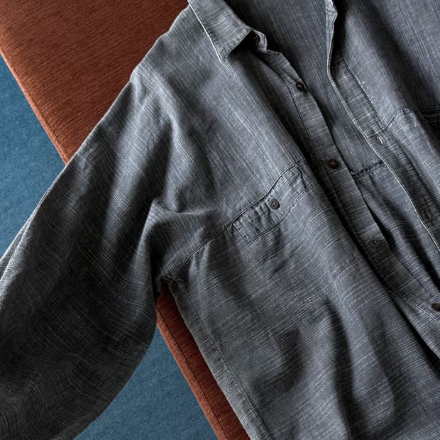 Rough cotton jacquard panel design shirt