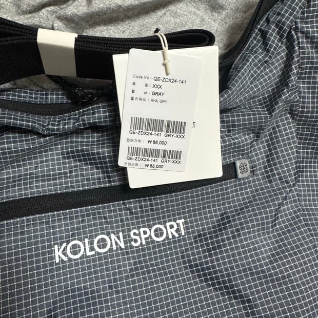 코오롱 스포츠 가방 그레이 체크