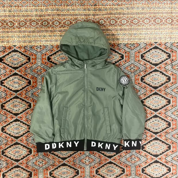 DKNY 아동 후드 카키 바람막이 점퍼 6X