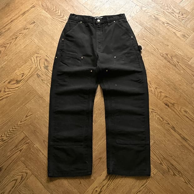 [30]칼하트 Made in USA 블랙 더블니 워크 팬츠