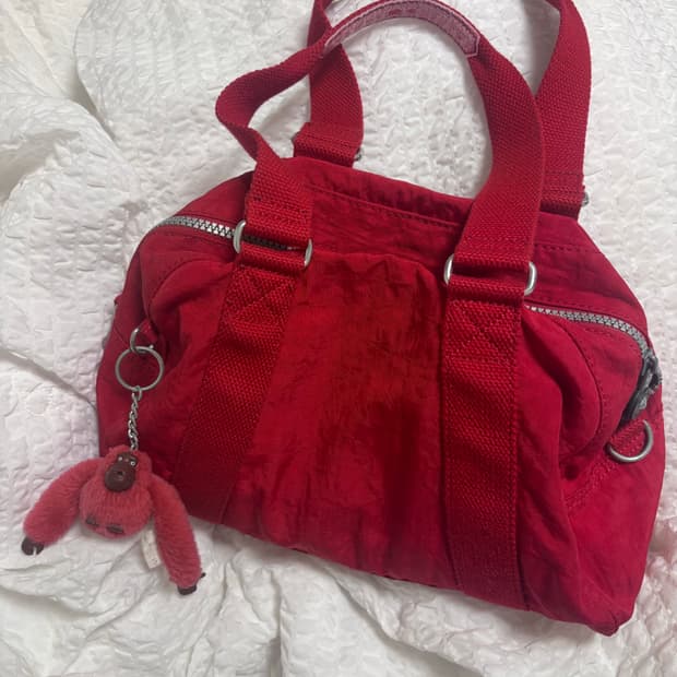 키플링 토트백 레드