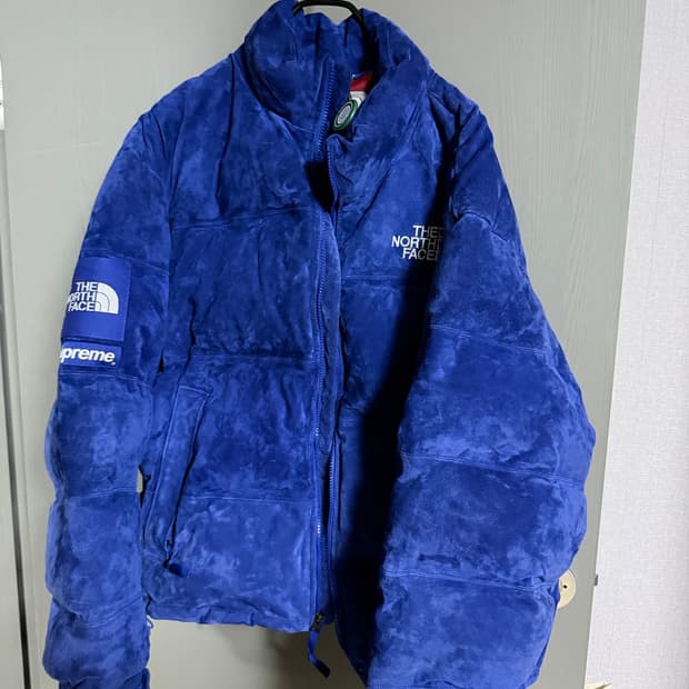 L) 슈프림 노스페이스 스웨이드 눕시 블루