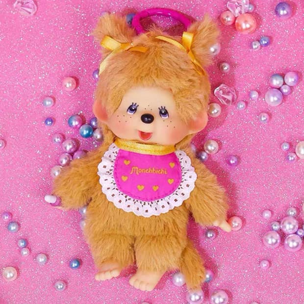 [새상품]신상 홍콩 몬치치 키링 양갈래 여아 금발 골드