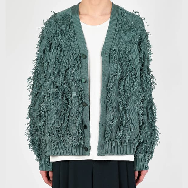 라드 뮤지션 로우게이지 프린지 가디건