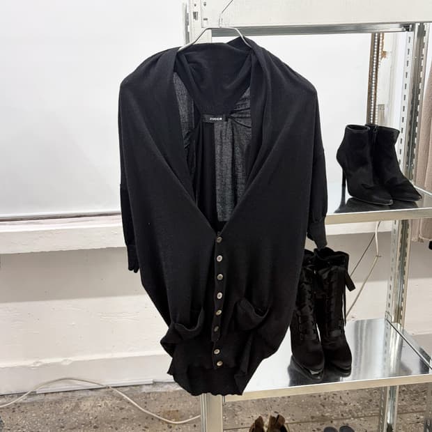 주카 글리터 하프 가디건