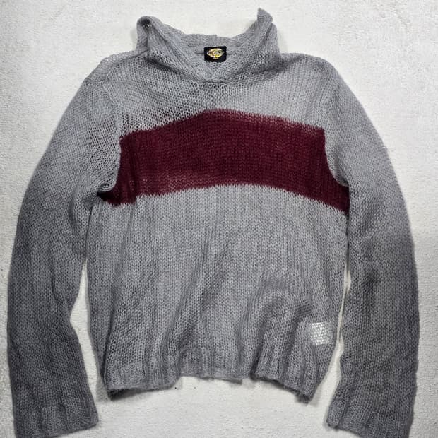 오존커뮤니티 모헤어 니트 풀오버 후디