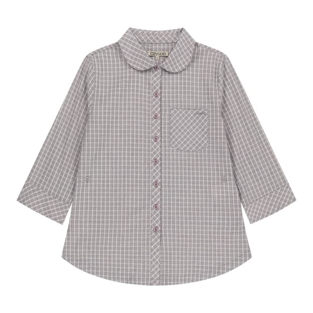 ROUND COLLAR CAPRI SHIRT ASH PINK