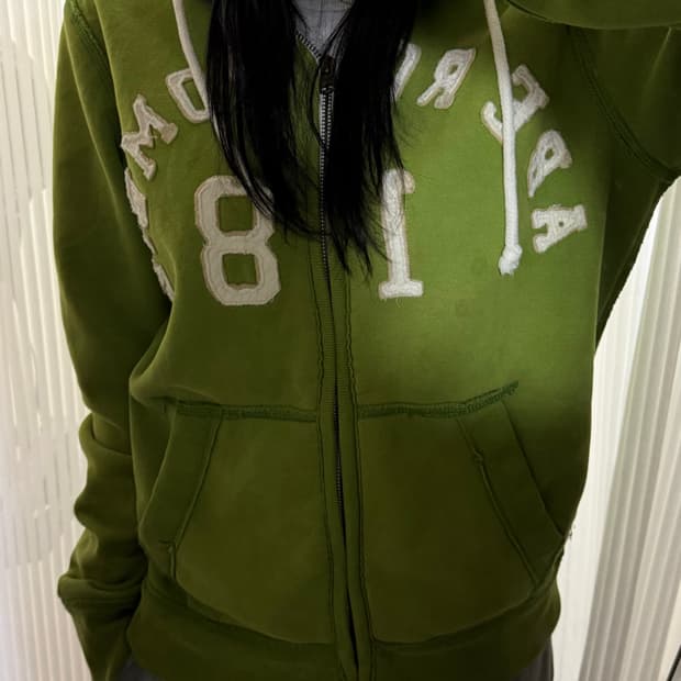 아베크롬비 그린 후드집업 m