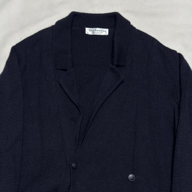 95 버버리 더블 브레스티트 네이비 니트 가디건