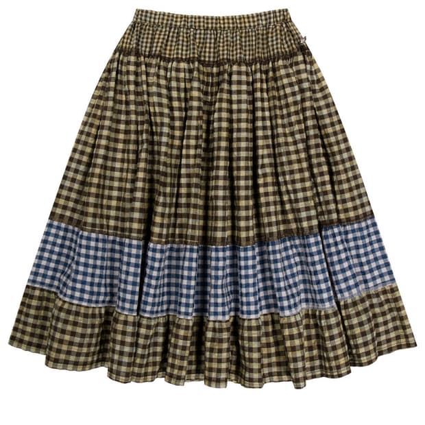 코이세이오 모리 체크 스커트 브라운