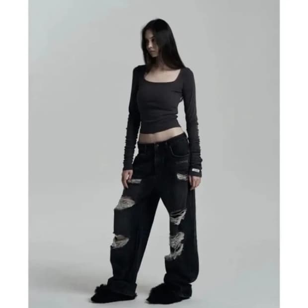 오도어 leeve tee 차콜