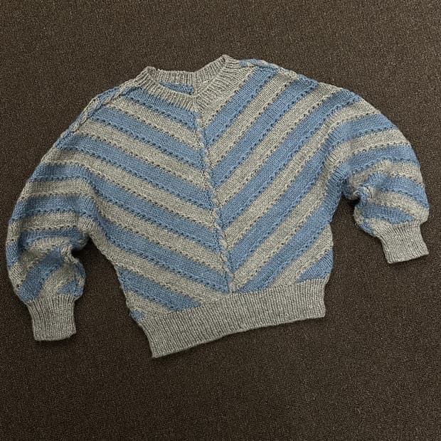 OS)재패니즈 빈티지 라글란 스트라이프 스웨터