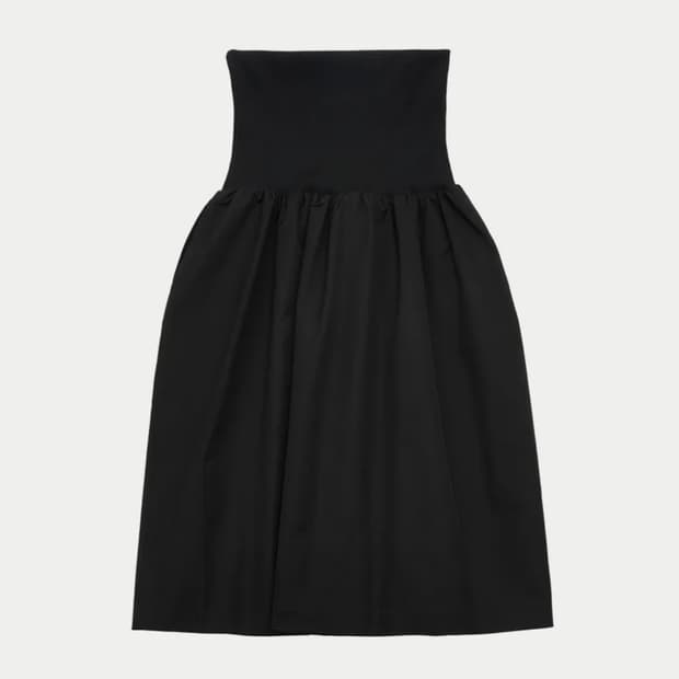 24FW AMOMENTO NYLON SHIRRING FLARE SKIRT