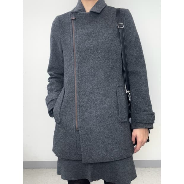 빈티지 차콜 하프 코트