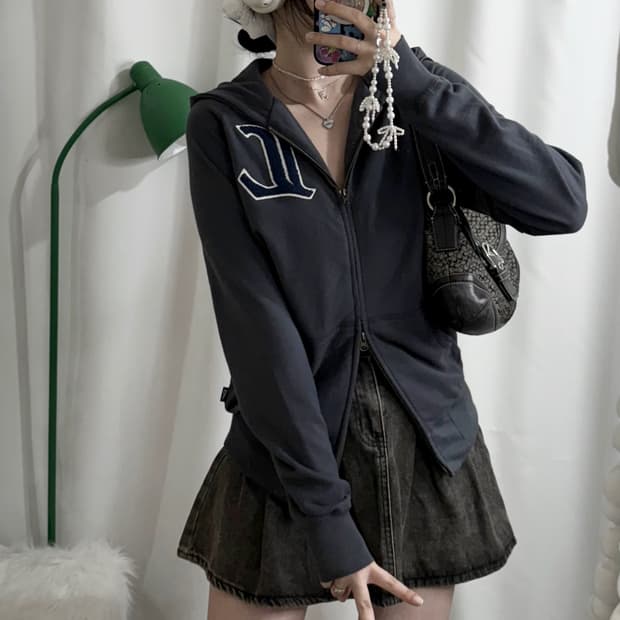 네이비 라이언즈 투웨이 후드 집업