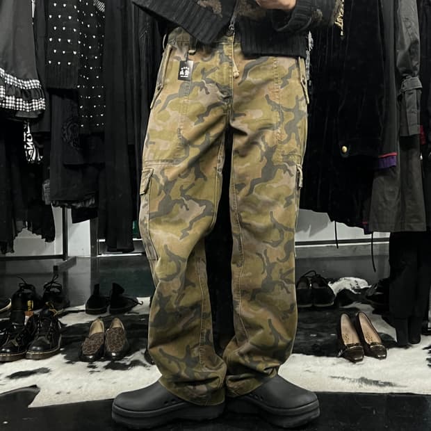 리바이스 카모 카고 와이드 팬츠