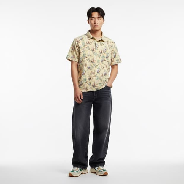 Polo Ralph Lauren 폴로 랄프로렌 옐로우 하와이안 패턴 반팔