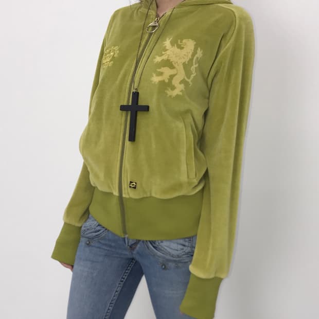 LOTTO Velour Lime Hoodie zip up