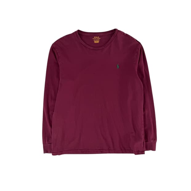 폴로 랄프로렌 버건디 긴팔티 man m