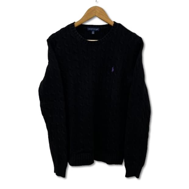 폴로 랄프로렌 케이블 니트 블랙 스웨터