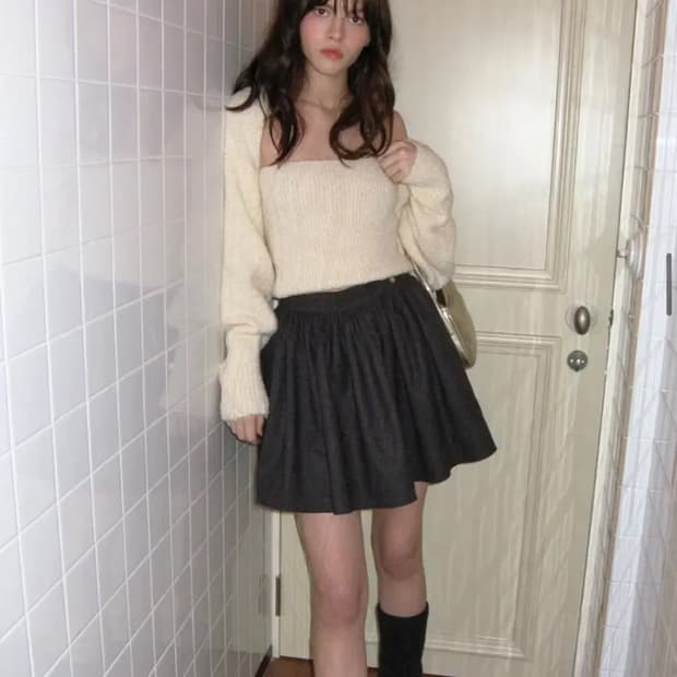 썸웨어버터 Shirring heart mini skirt s
