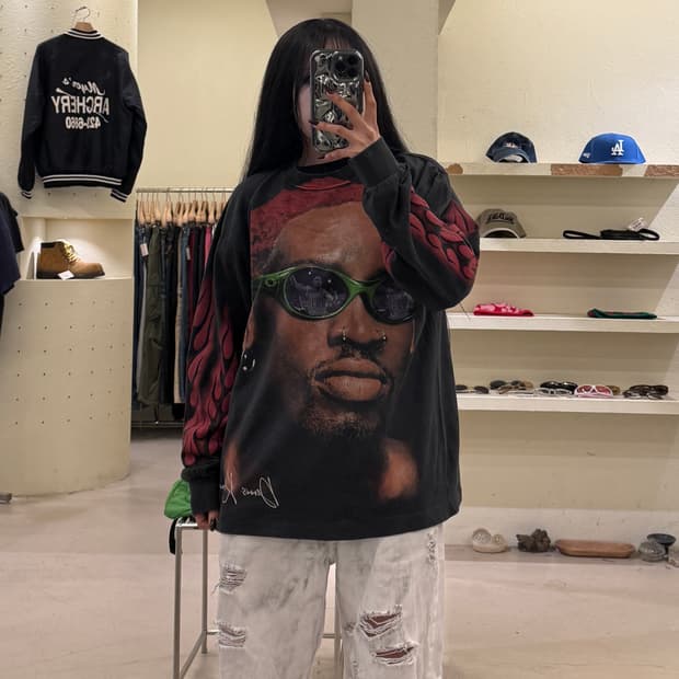 데니스 로드맨 프린팅 긴팔 티셔츠 U1156