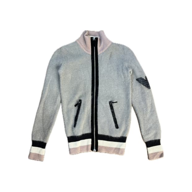 엠프리오 아르마니 니트 배색 집업가디건