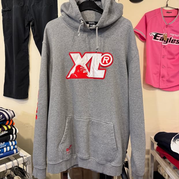 뉴에라x엑스라지 콜라보 후드티 그레이 2XL