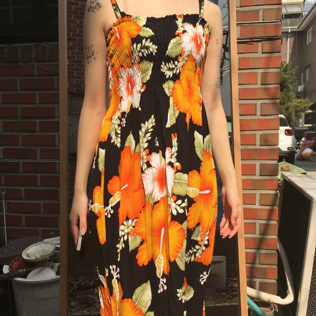 트로피컬 휴양지 원피스