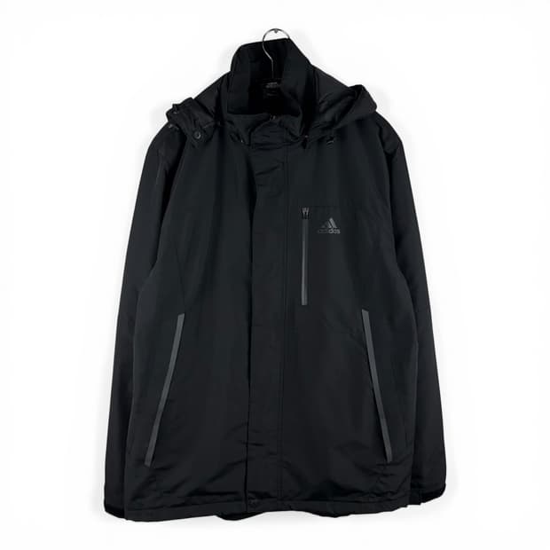 100) 아디다스 올드스쿨 기모 바람막이 자켓 블랙