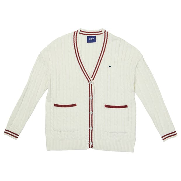 아이토브서울 베이직 니트 가디건 화이트