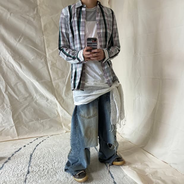 DIESEL Raw-Hem Check Western Shirt