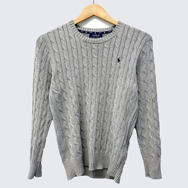 폴로 랄프로렌 라운드넥 크루넥 코튼 케이블 니트 스웨터 여성