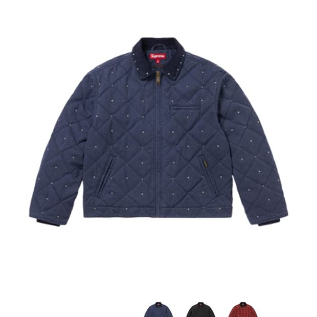 대라구매 원해요 슈프림 x B.B. 사이먼 퀼티드 워크 자켓 네이비 - 