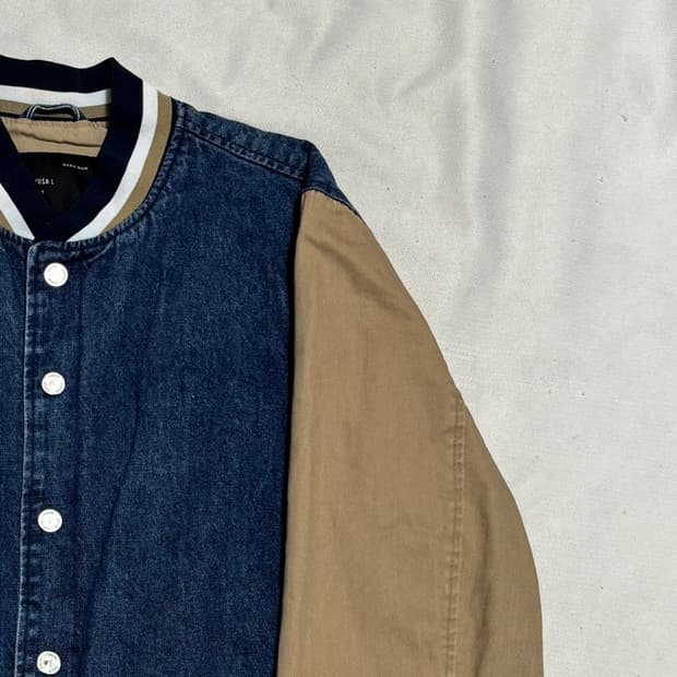 L 자라 맨즈 데님 바시티 자켓