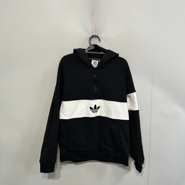 아디다스 남성 기모 후드 반집업 티셔츠 100 