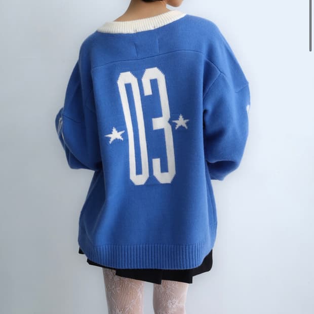 (새제품) 배드블루 Knit Hockey Jersey Skyblue