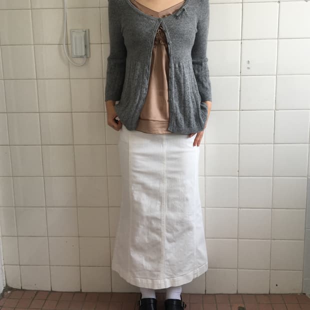 Ribbon point knit cardigan