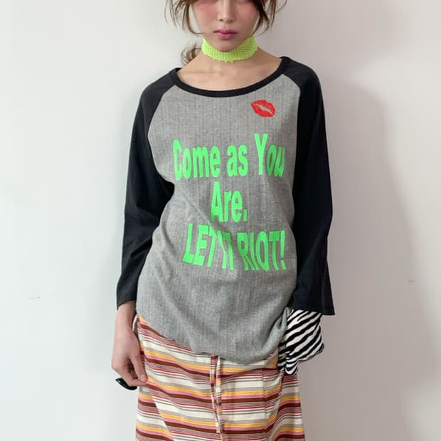 샵페어리 신상 나그랑 eyelet raglan t-shirt grey