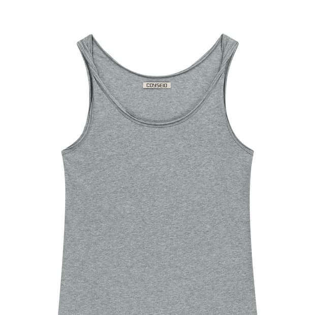 TWISTED SLEEVELESS MELANGE GREY