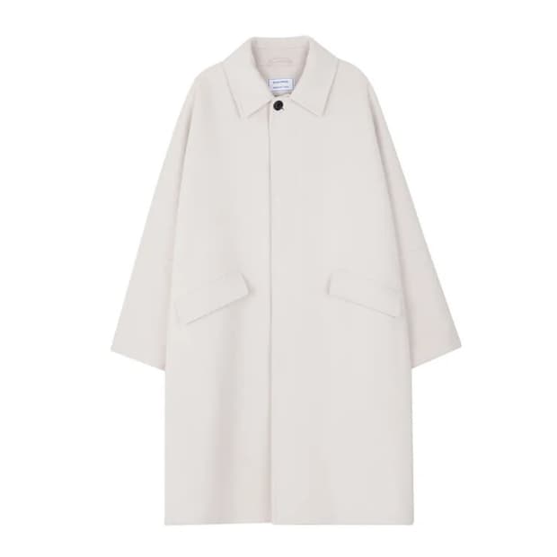 비슬로우 핏더사이즈 울 발마칸 코트 라이트 베이지 L