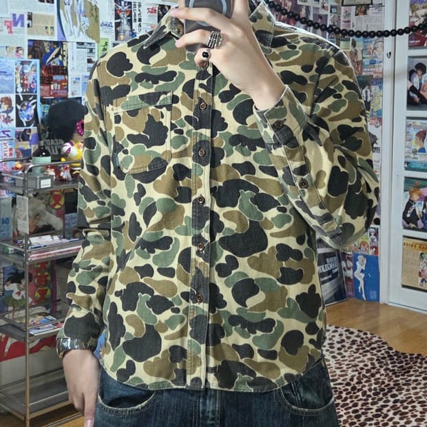컬럼비아 카모 코튼 셔츠