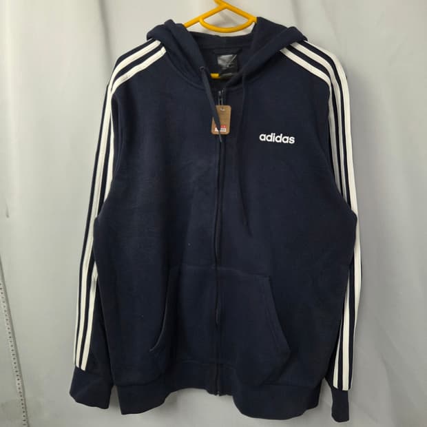 88 (120) 아디다스 기모 후드 집업 네이비 
